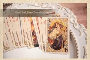 Set di carte da gioco vintage Art Nouveau, carte da poker retro per feste e tempo libero.