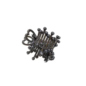 Pince a cheveux perle metallique anti-effondrement queue de cheval accessoire elegant