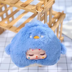 Schattige blauwe pluche monster tas hanger fluffy sleutelhanger blind box cadeau accessoire
