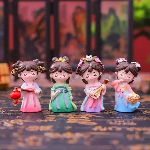 Chinese stijl retro miniatuur schoonheid figuur set huis decoratie ornament