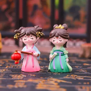 Miniaturen Chinese antieke stijl Hanfu schone hars beeldjes desktop thuis decor.