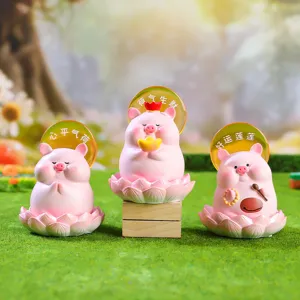 Süßes glücksbringendes schwein harz figur desktop ornamente dekoration geschenk