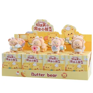 Butterbear flocked blind box figure cute bear doll desktop decoration gift wholesale