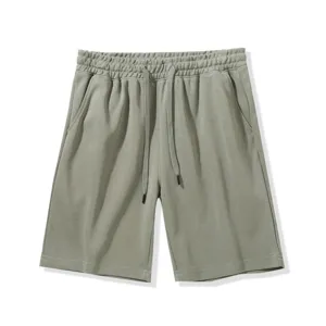 Heren casual korte broek saliegroen elastisch trekkoord sport ademend zomerfit