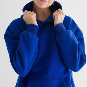 Damen Oversize Kapuzenpullover Oversized Royalblau Streetwear Kapuzensweatshirt Bequem