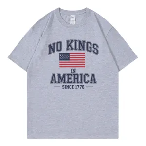 Casual gray short sleeve t-shirt with patriotic quote print for men and women