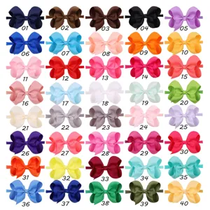 Detailed catalog showing 40 different colors of baby nylon elastic bow headbands