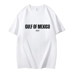 Gulf Of Mexico Bedrukt Katoenen T-Shirt Voor Heren Dames Oversized Casual Ronde Hals Korte Mouw Top Zomer Graphic Tee