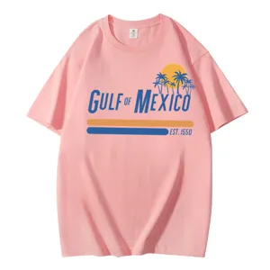 2025 Amazon Gulf of Mexico impression t-shirt à manches courtes, coton ample décontracté.