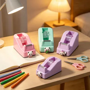 Cute panda tape dispenser desktop cutter cute stationery office school supplies