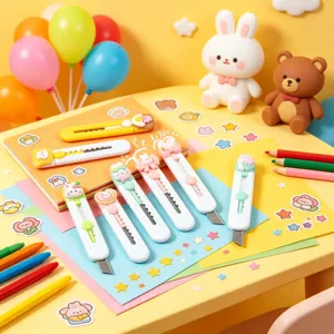 Kreatives Cartoon-Hasen-Mini-Cuttermesser Tragbarer Einziehbarer Paketöffner Süße Schreibwaren Papierschneider Studenten Bürobedarf Auspackwerkzeug