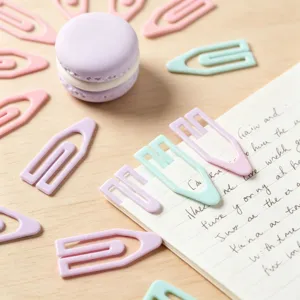 Creative Boat Shaped Paper Clips Candy Color Plastic Paperclips For Document Organizing Student School Office Stationery Supplies