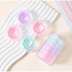 Colorful jelly transparent tape set with storage box, ideal for DIY stationery use.