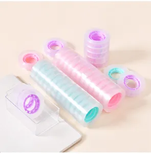 Colorful jelly clear tape set with pastel cores, perfect for DIY crafting and office use.