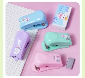 Niedliches Mini Heftgerät Set mit Klammern Macaron Pastell Bürobedarf Schreibwaren
