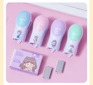Mini süße Macaron Farbe Hefter Set mit 400 Stk 24/6 Klammern, tragbare Studenten Schreibwaren.