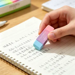 Macaron tweekleurige verloop gum detail toont zachte kleuren en schone wisprestaties op papier.