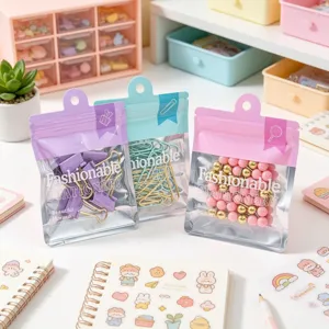 Macaron Metall Schreibwaren Set mit Binderklammern, Büroklammern und Pins in Beuteln.