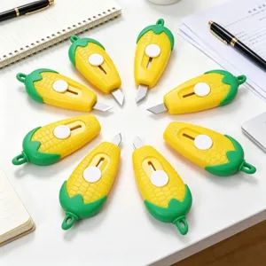 Mini cutter mignon en forme de maïs coupe-papier portable de dessin animé pour étudiant