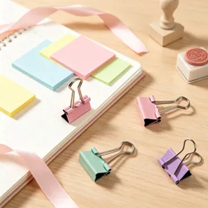 Macaron Pastell Metall Binderklammern für Büro Schulbedarf Organisation und tägliche Nutzung.