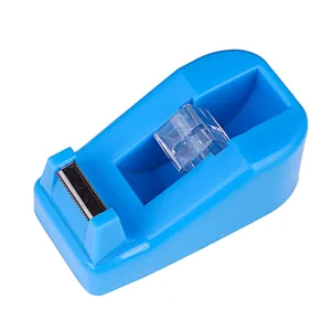 Blue desktop tape dispenser stationery office school supply cutting tool durable cute 1pc