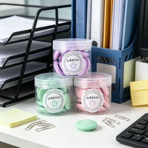 Macaron magnetic push pins for whiteboard and fridge, colorful round magnets, office.
