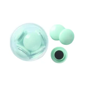Mint green strong magnetic push pins set with storage jar for office whiteboard notes.