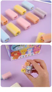 Χαριτωμένο σετ γόνας σάντουιτς ζώων blind box, πολύχρωμη σχολική γραφική ύλη κομμένη.