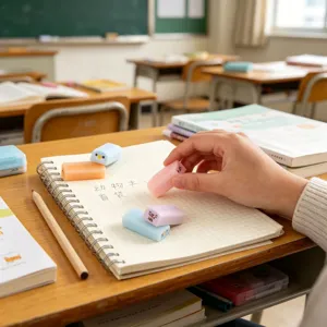 Χαριτωμένο σετ γομών με τυφλή τσάντα ζώων, χρωματιστά σχολικά είδη γραφικής ύλης.