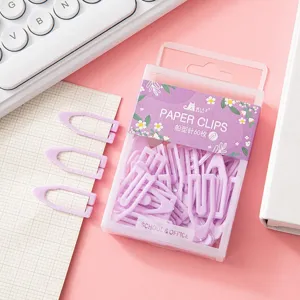 Creative boat-shaped paper clips in purple, handy student stationery for office and school organization.