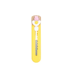 Niedliches Mini-Teppichmesser mit Hasen und Spiegelei Design, tragbarer Kartonschneider Büro.