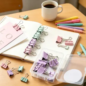 Clip per Fogli in Metallo Colori Morandi Macaron Fermatogli Carta Desktop Scatola per Ufficio Scuola Casa Cancelleria