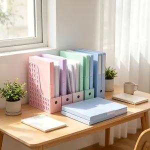 Macaron Farbe A4 Aktenordner Aufbewahrungsbox, tragbarer Organizer für Büro Dokumente Unterlagen.