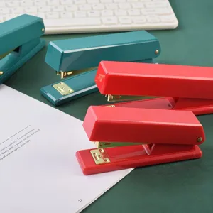 Luxury Christmas Stapler Red Green Gold ABS Metal Effortless Office Desktop Stapler For Paper Binding Elegant Stationery