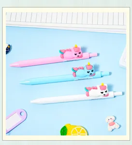 Cute cartoon unicorn ballpoint pen 3d creative press signing pen lovely student stationery gift