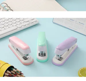 Macaron pastel color mini stapler for student and office stationery desktop binding