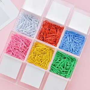 Bunte Büroklammern in transparenter Box 28mm kunststoffbeschichtet für Büro und Schule