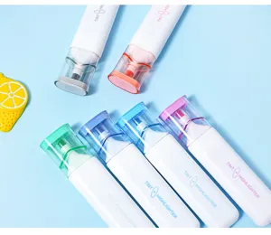 Close-up detail of colorful soft-head highlighters in a clean setup with cute lemon prop.