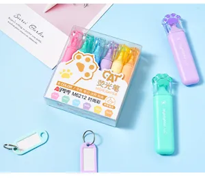 Cute cat paw highlighter set pastel aesthetic stationery planner school office supplies cute