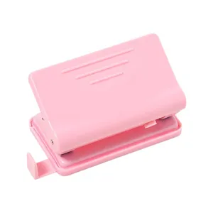 Macaron color double-hole puncher for student stationery and loose-leaf notebooks.