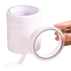 Stark Klebendes Handreißbares Doppelseitiges Klebeband Minimalistisches Tragbares Klebeband Für DIY Handwerk Büro Schule Studenten Haushalt Schreibwaren Weißes Baumwollpapierband