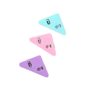 Clips angulares triangulares color macaron juego de tres organizadores de documentos oficina.