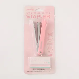 Mini Portable Stapler And Staples Stationery Macaron Candy Color Desktop Document Binding Office School Home Student Manual Paper Stapling Accessory