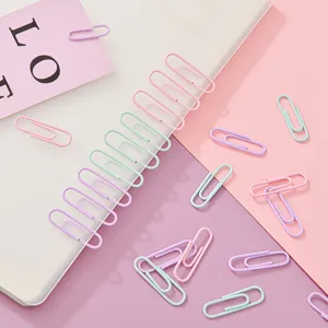 Set de sujetapapeles de colores pastel, bonitos clips metálicos lindos para oficina y escuela.