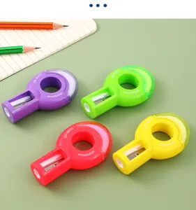 Kreativer 2-in-1 Spitzer und Radierer Set, buntes niedliches Design fuer Studenten.