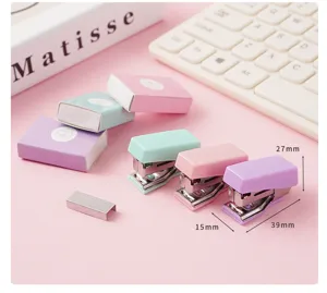 Süßes Pastell Mini Tacker Set mit Heftklammern, kompakte tragbare Schreibwaren für Büro Schule.