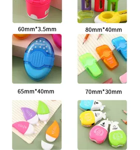 Kreativer 2-in-1 Spitzer und Radierer für Schüler, süßes farbenfrohes Schreibwaren-Set.