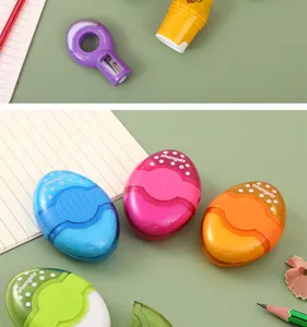 Detailansicht des bunten 2-in-1 kreativen Spitzer und Radiergummi Schüler Briefpapier Sets.