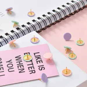 Macaron Kleur Metaal Schrijfwaren Set Binder Clips Büroclips Drukknoppen Met Opbergdoos Goud Serie Kantoorbenodigdheden