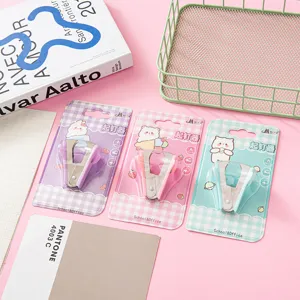 Dégrafeuse Couleur Macaron Extracteur d'Agrafes Portable Sans Effort Fournitures Scolaires Bureau Outil de Reliure Plastique Métal